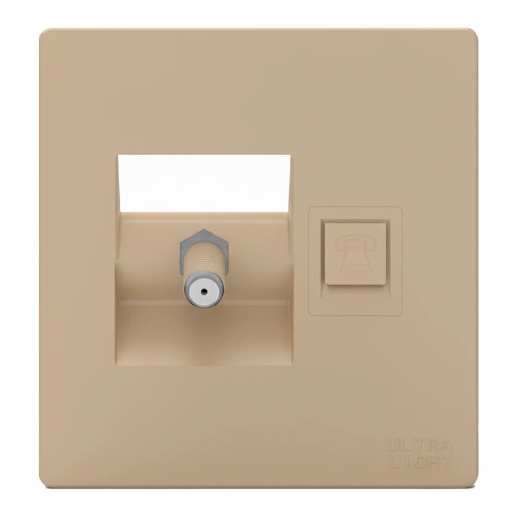 A dual wall socket (Satellite + Telephone)