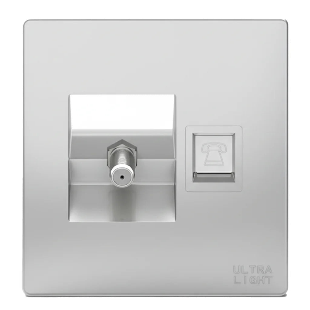 A dual wall socket (Satellite + Telephone)
