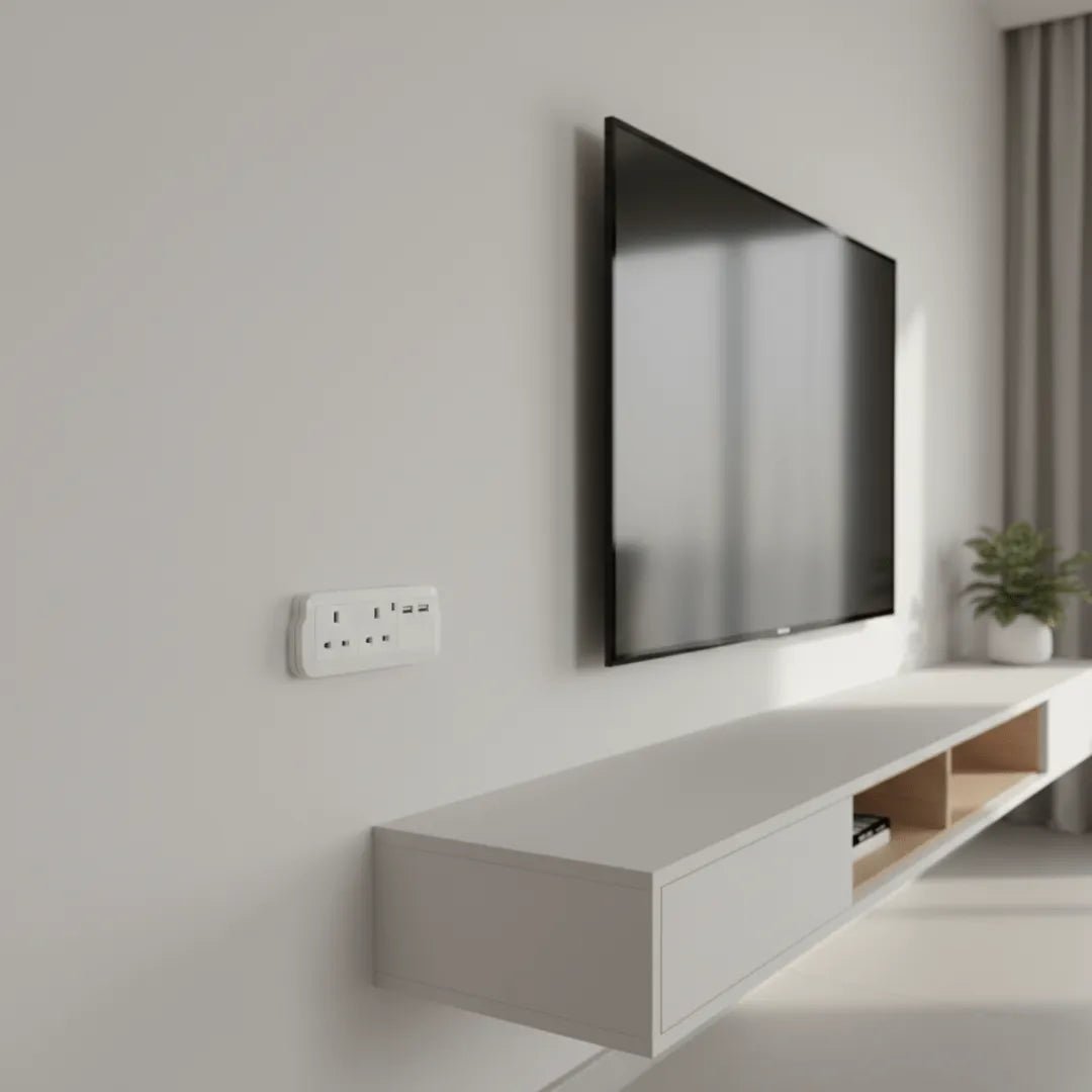 الترا لايت موزع فيش كهربائي مع منفذين USB و منفذين كهرباء (AU001)