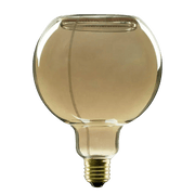Decorative light bulb with a brownish tint on a white background