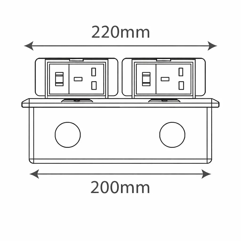 Ultralight Floor Box - Double Socket (SLH)