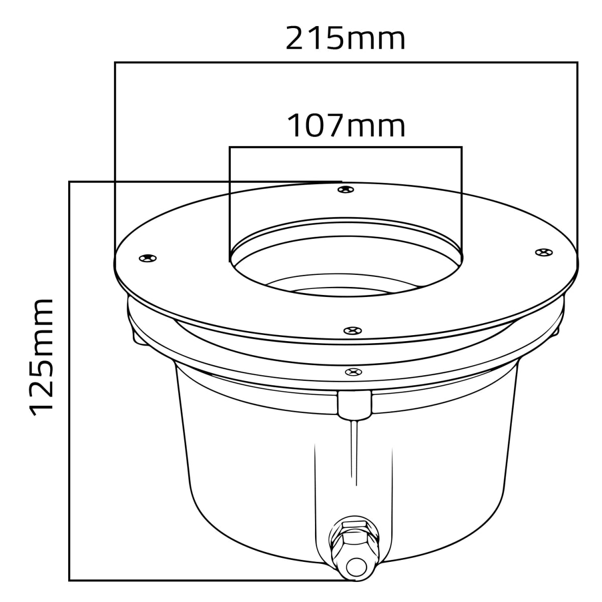Technical drawing of a cylindrical component with dimensions labeled