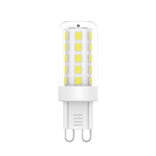 LED light bulb on a green background
