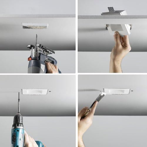 Ultralight Gypsum Spot Light Frame GU10 100mm (BRV1001A)