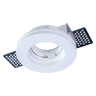 White recessed ceiling light with metal bracket on a white background