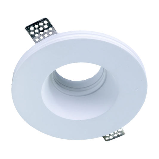 White recessed ceiling light on a white background