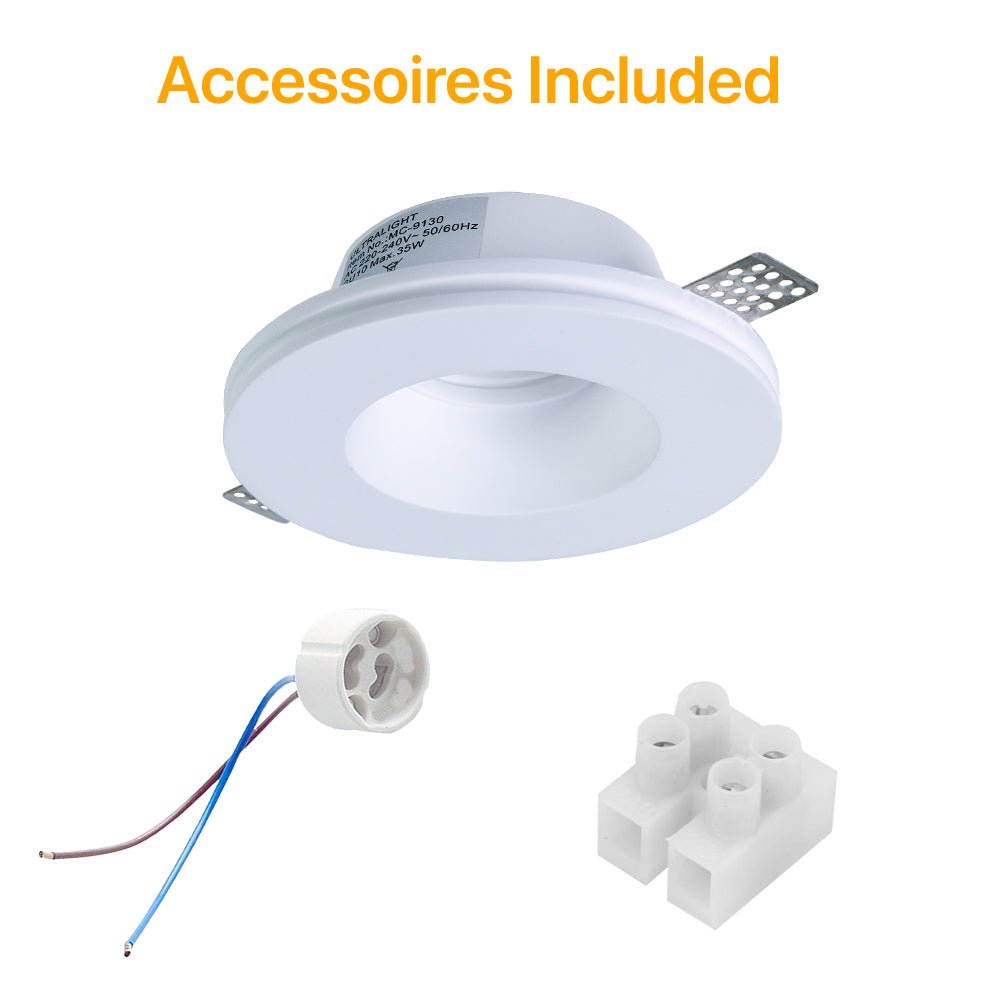 Ultralight Gypsum Spot Light Frame GU10 - Elegant Design (MC-9130)