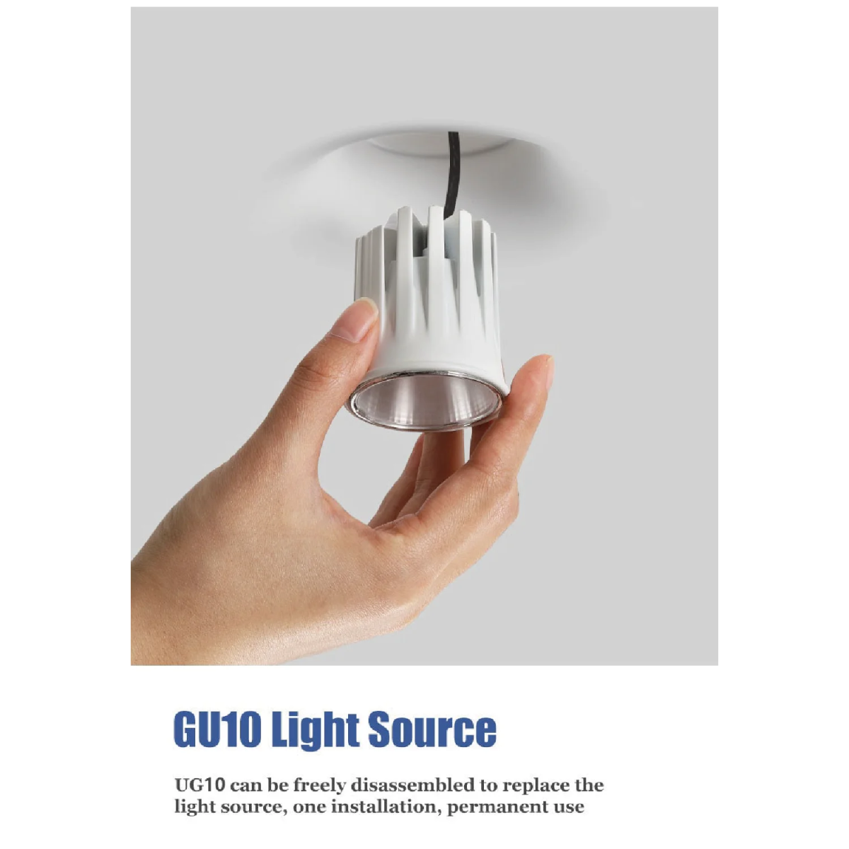 Ultralight Gypsum Spot Light Frame GU10 - Elegant Design (MC-9130)