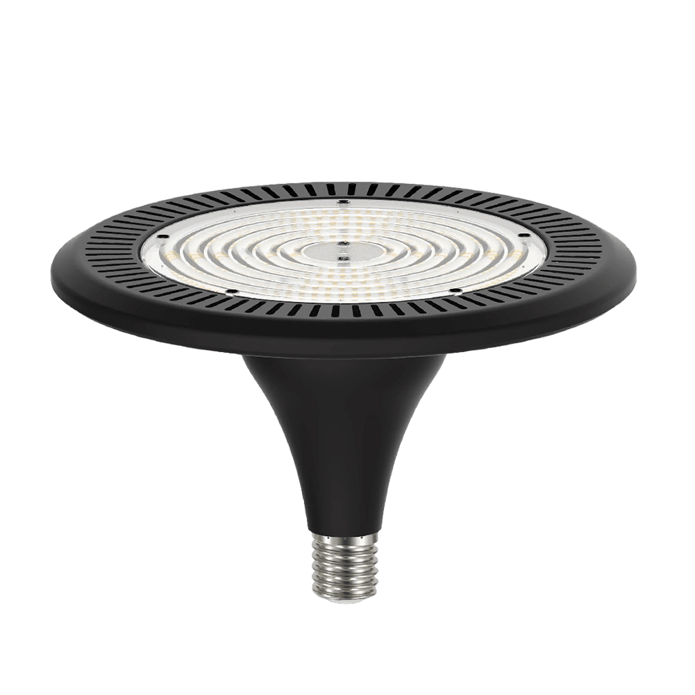 High-bay industrial light bulb on a transparent background