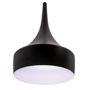 Black pendant light on a white background
