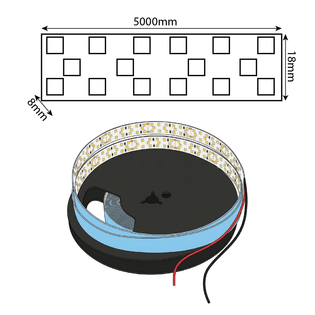  الترا لايت شريط إنارة داخلي انارة أصفر 24V طول 5 أمتار (SMD2835-320P)