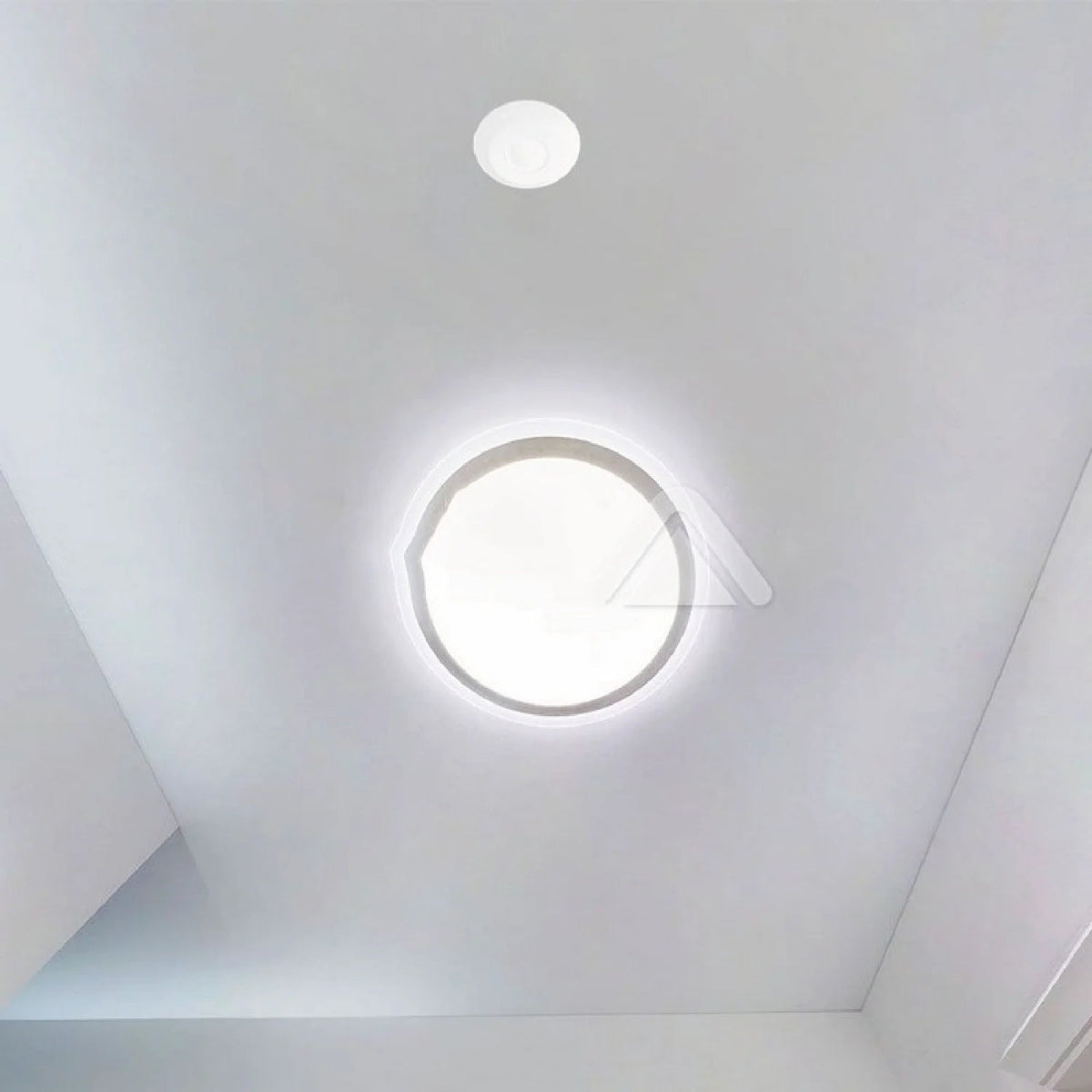 Ceiling light fixture on a white ceiling