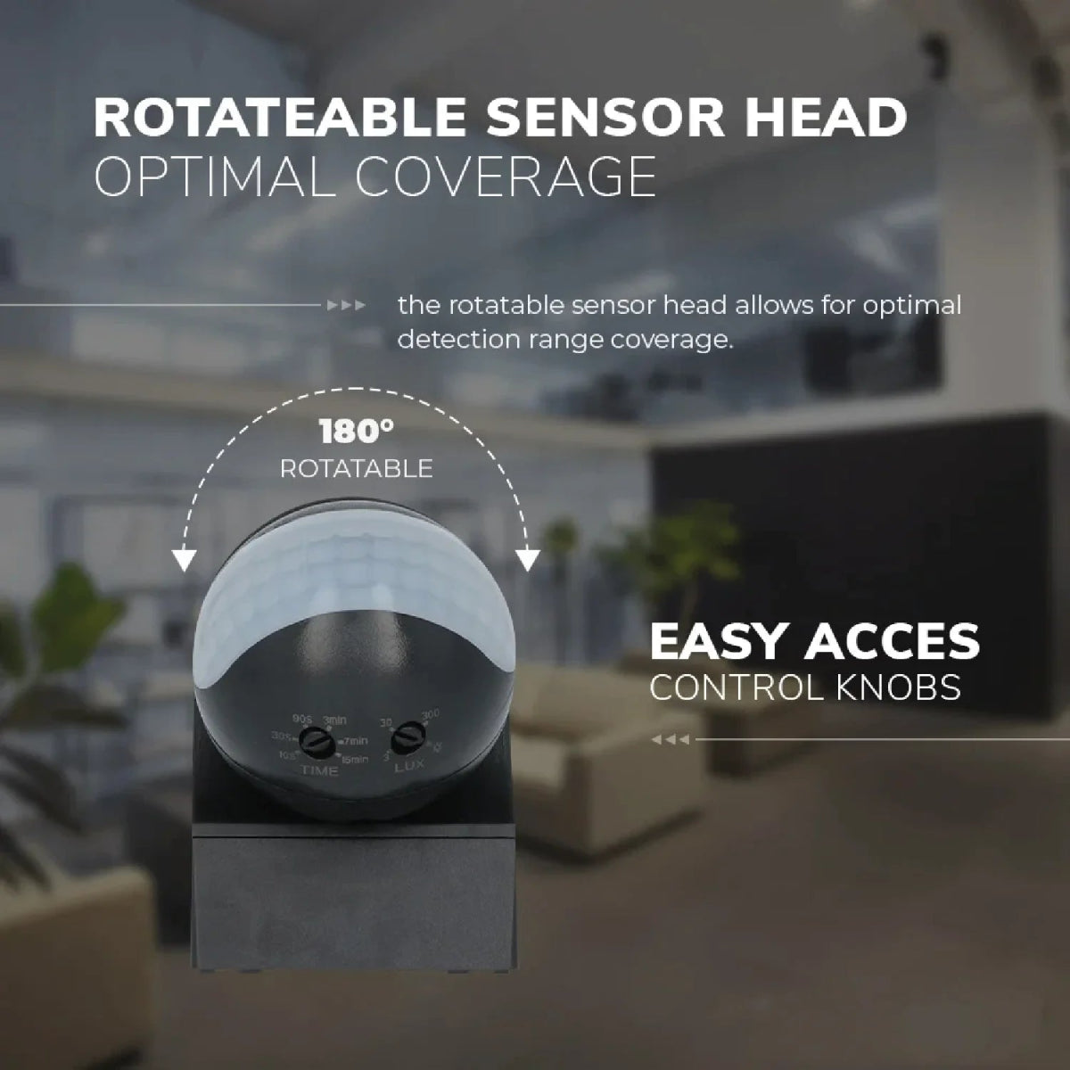 Ultralight Infrared Motion Sensor IP44 - 180° Rotating Joint - 5 years Warranty (ST11)