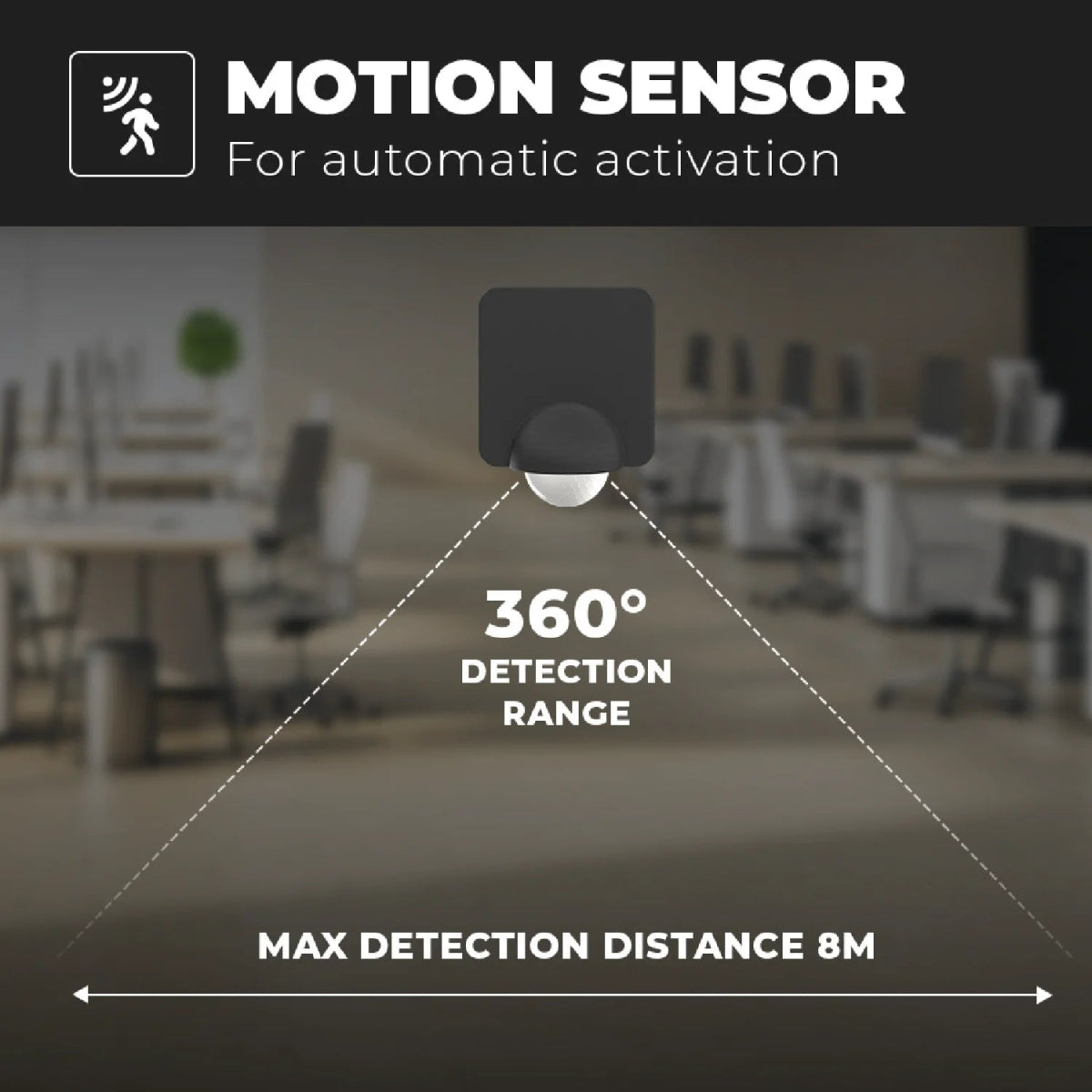 Ultralight infrared Motion Sensor IP54 - 360° Detection Angle - 5 Years Warranty (ST16C)