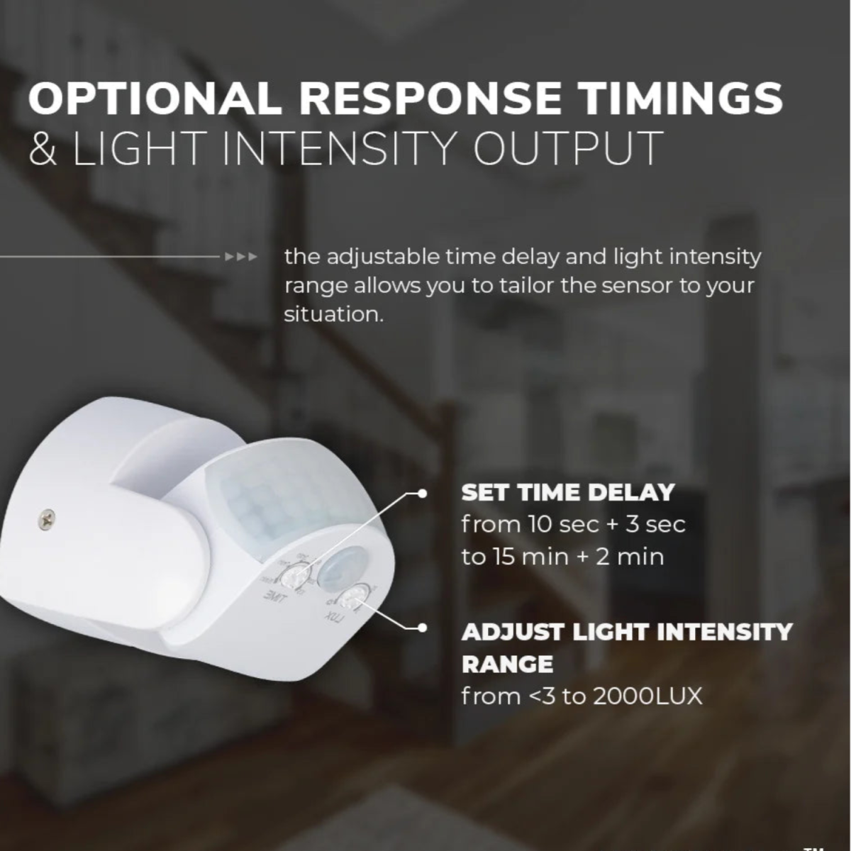Ultralight Infrared Motion Sensor IP65 - 180° Rotating Joint 5 Years Warranty (ST15B)