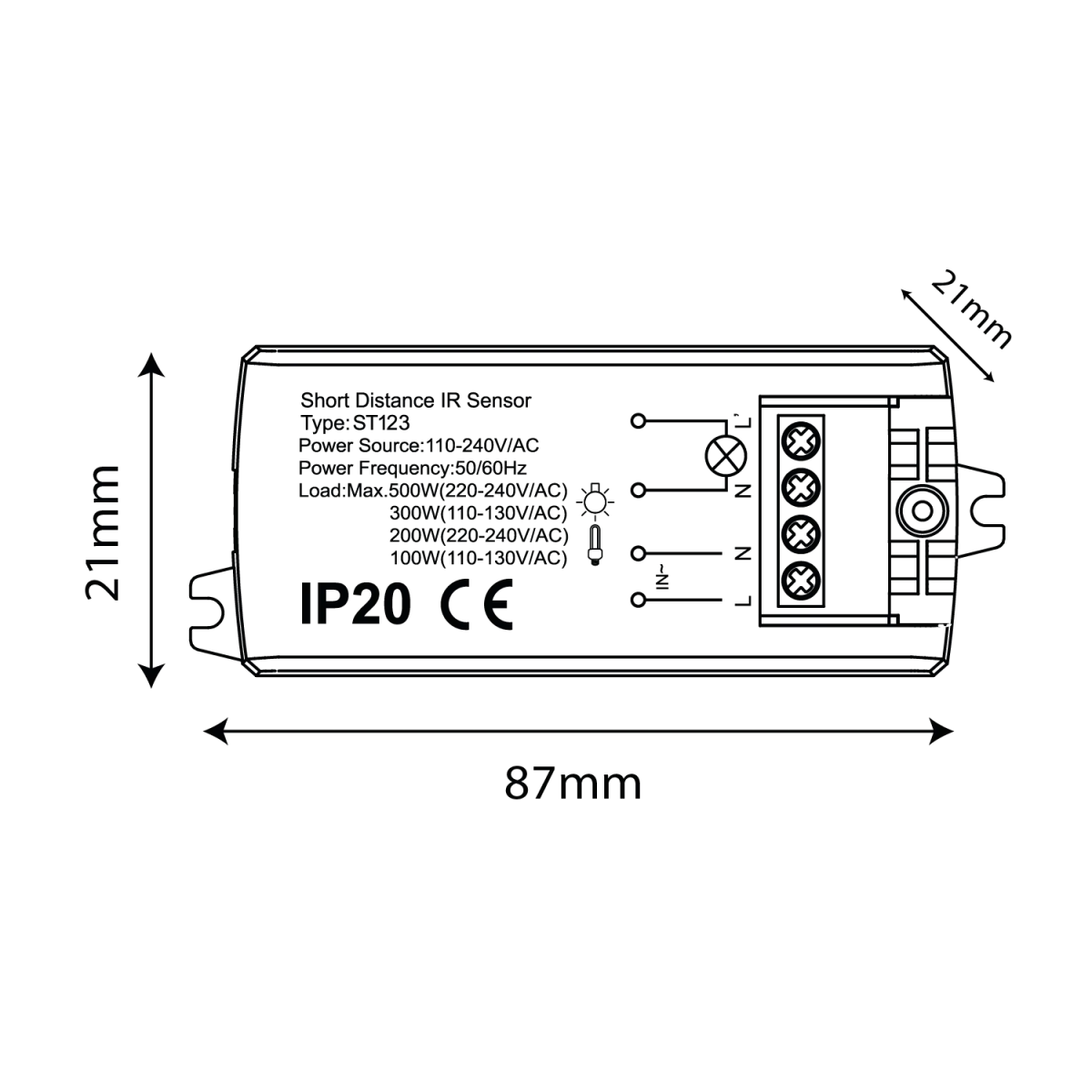 Ultralight IR Sensor - 5 Years Warranty - Control for Your Home (ST123)