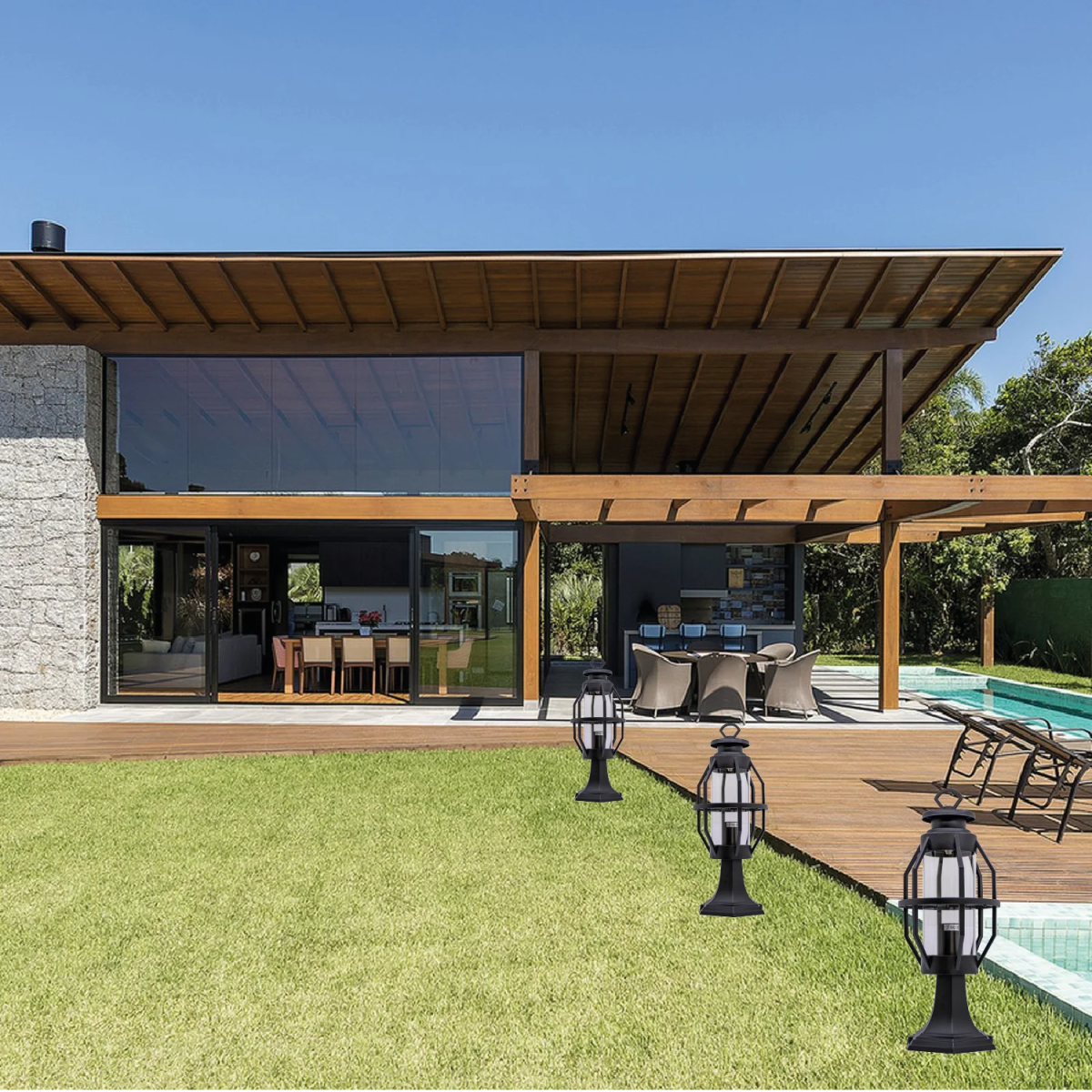 إنارة خارجية شكل فانوس الترا لايت E27  (0445-Family)