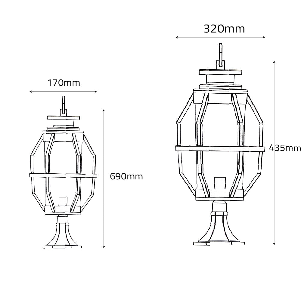 Ultralight Lantern Outdoor Lighting Design E27 (0445-Family)