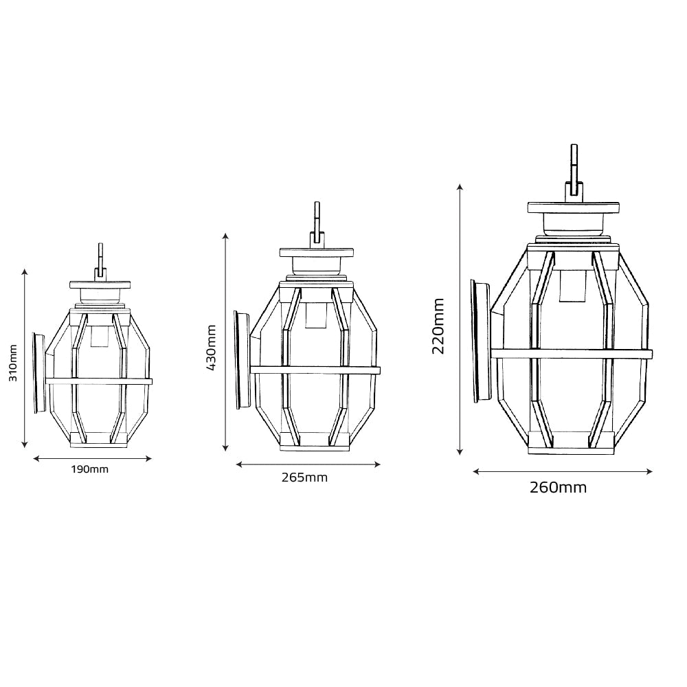 Ultralight Lantern Outdoor Lighting Design E27 (0445-Family)