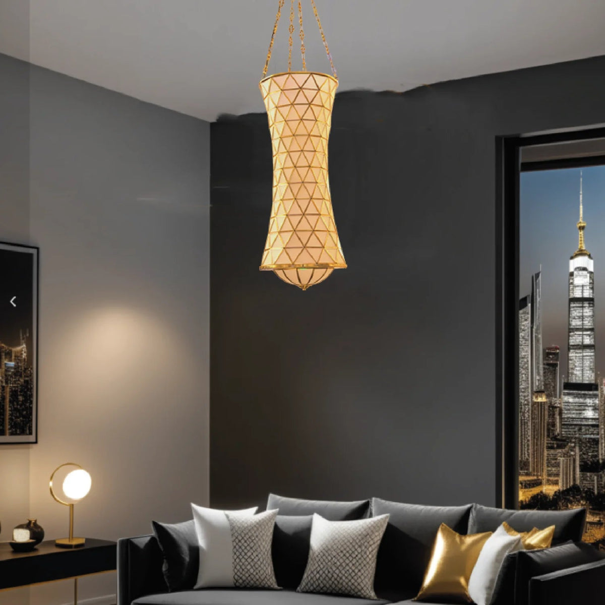 Ultralight Large Luxury Copper Pendant Light 9 E14 Bulb (P3452-500)