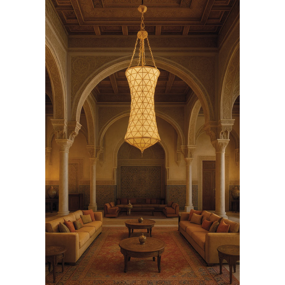 Ultralight Large Luxury Copper Pendant Light 9 E14 Bulb (P3452-500)