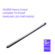 LED light bar with Samsung LED chips on a white background