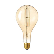 Vintage-style light bulb on a white background