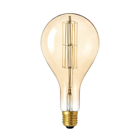 Vintage-style light bulb on a white background