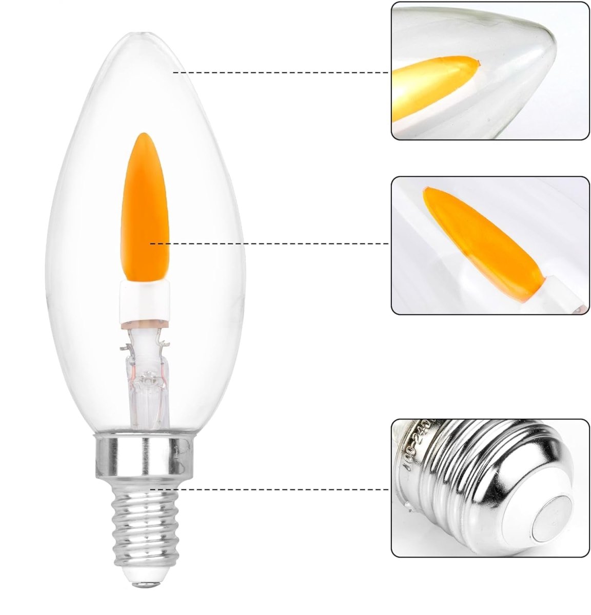 Ultralight LED Candle Filament Bulb Light 1W (UTL-FFCB)