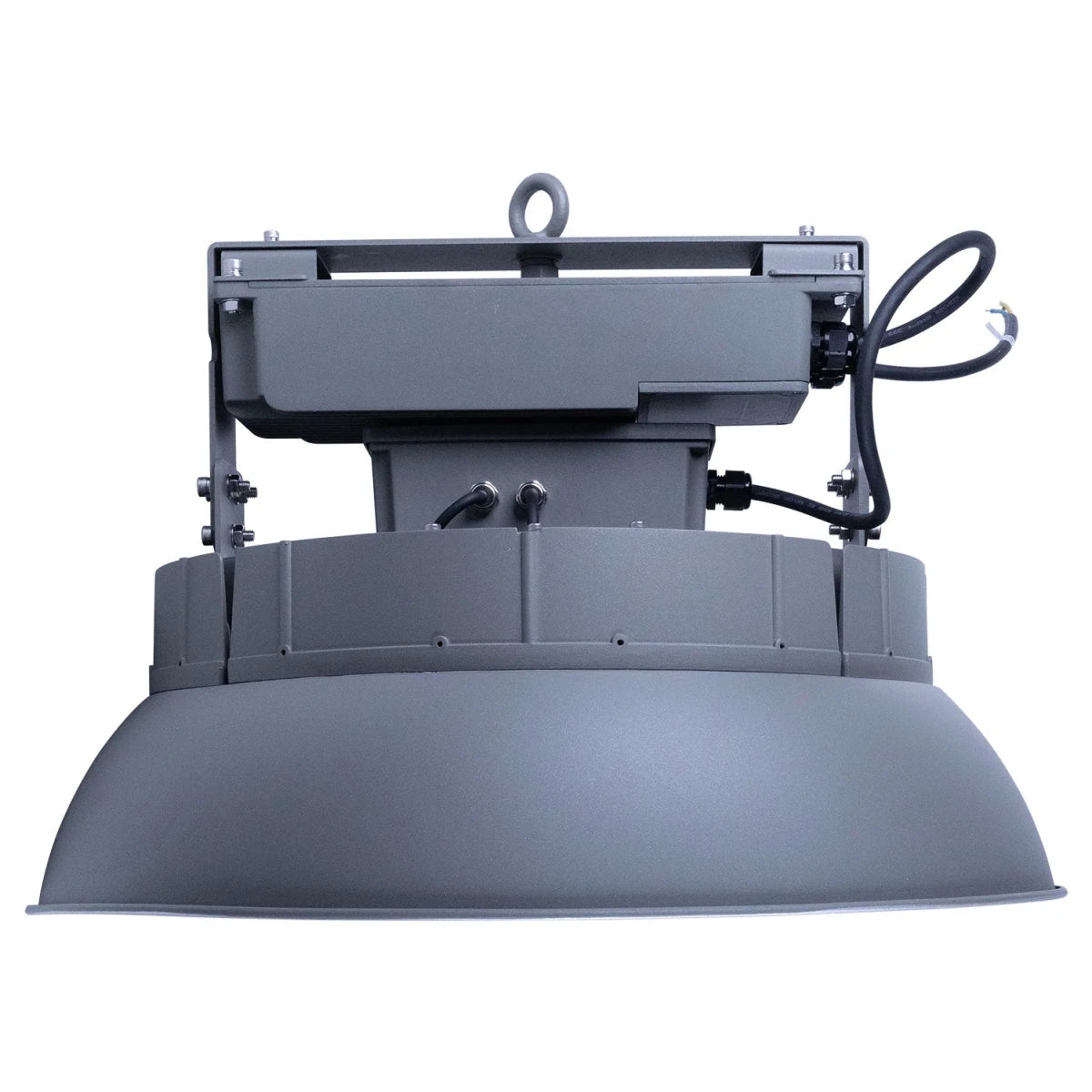 Industrial pendant light fixture on a white background