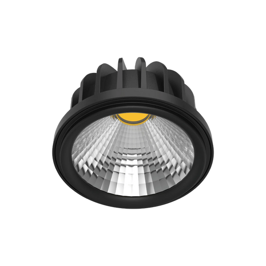 Black LED spotlight on a white background