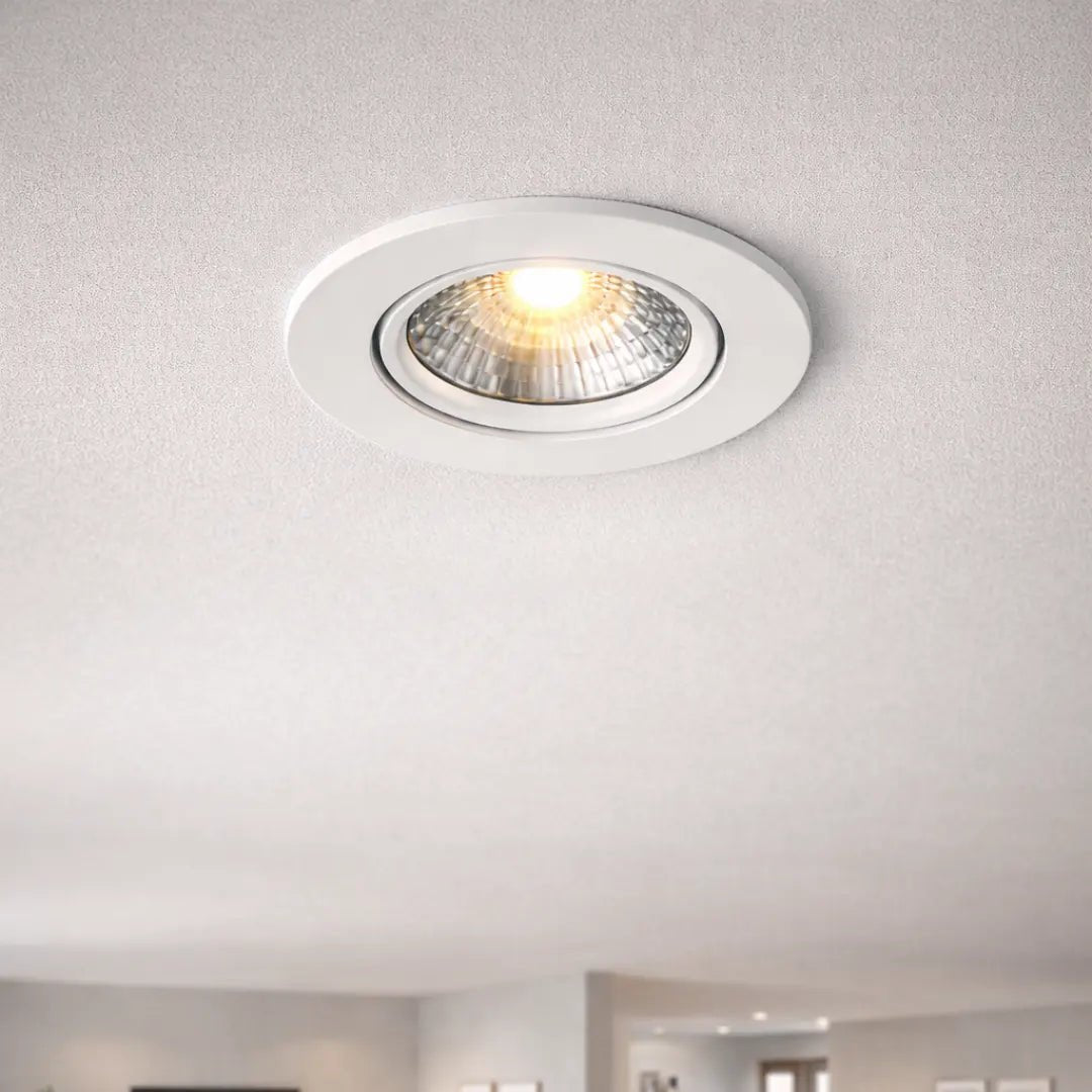 Ceiling light fixture on a white ceiling