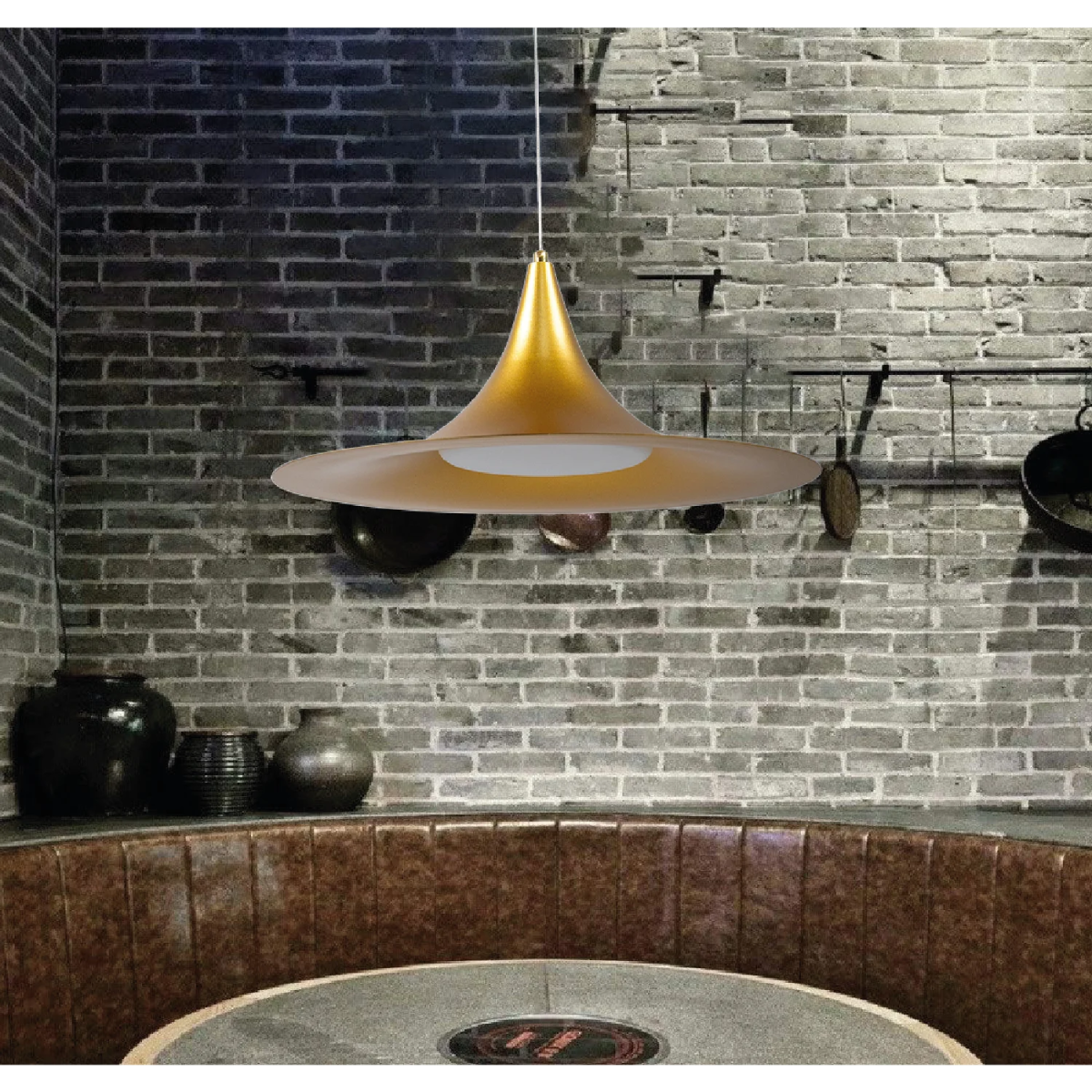 Ultralight LED Pendant Light – Stylish 20W Cone Hanging Light (BR4865)