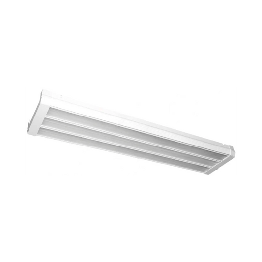 Rectangular white light fixture on a white background