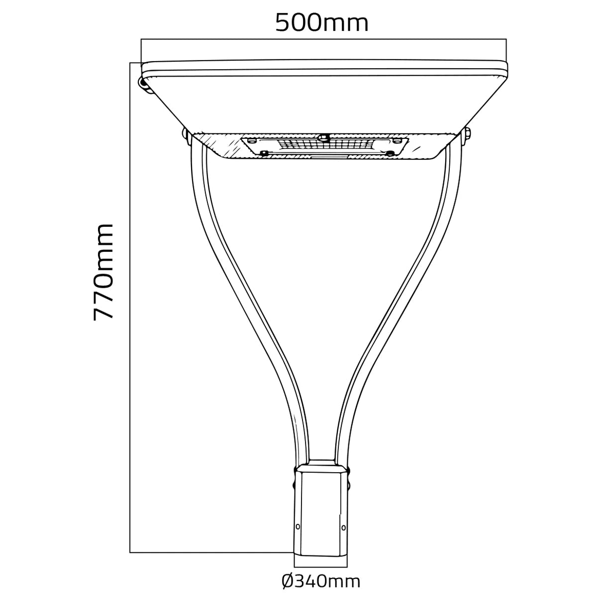 Ultralight LED Pole Head 100W with 3 Color Change and 5 Years Warranty (ZY-5005)