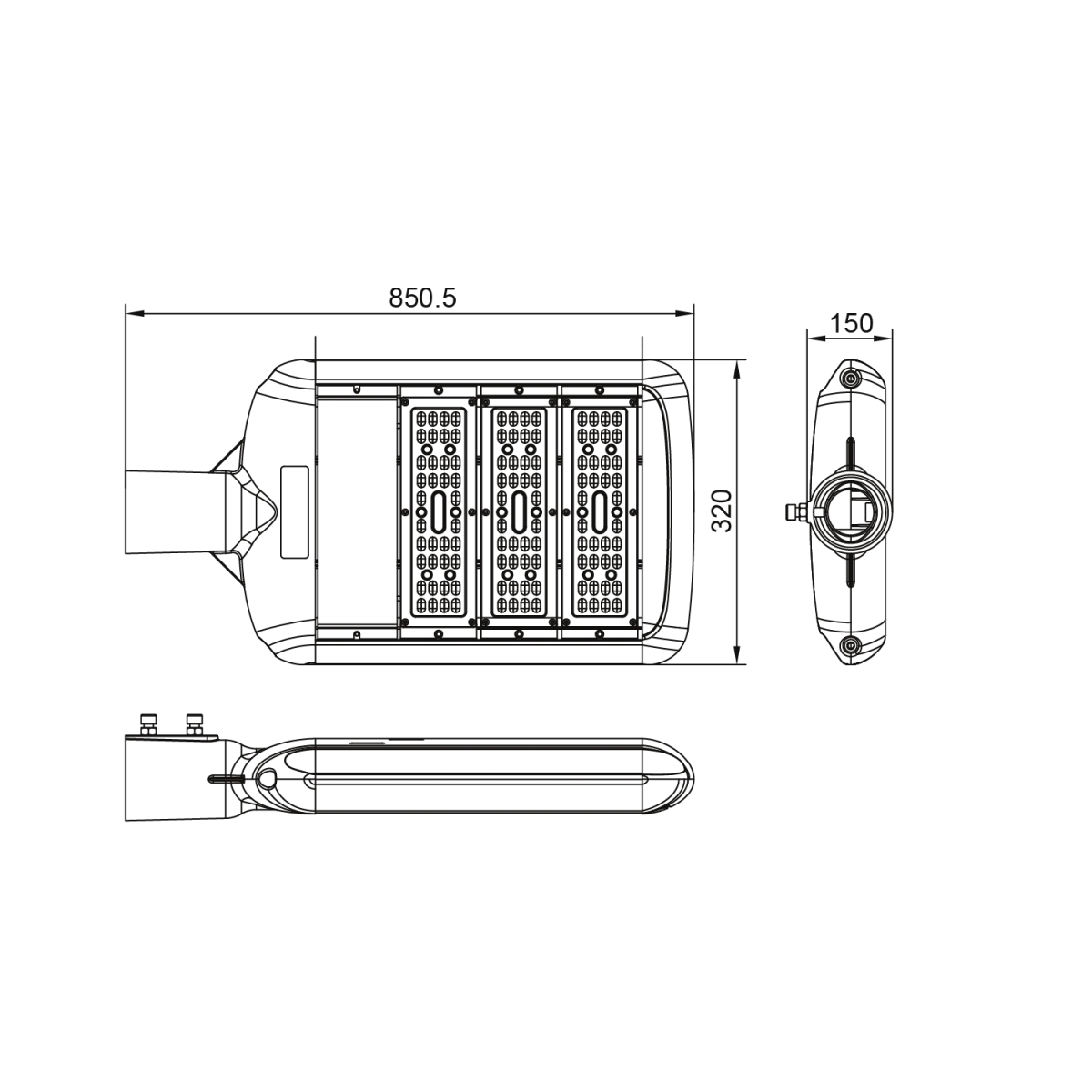 كشاف ليد للشوارع من الترالايت - ليد فليبس وضمان 3 سنوات (YD-LD-1014)