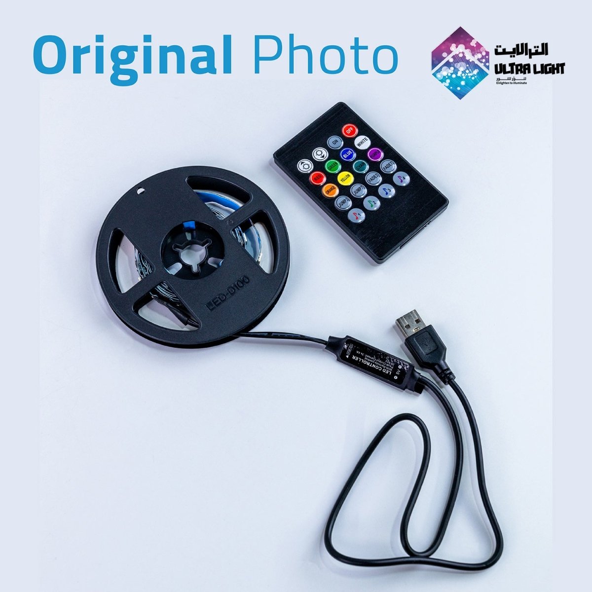 Ultralight LED Strip Light 2M for TV backlighting, Sound Color Sync (LED-5050-24P)