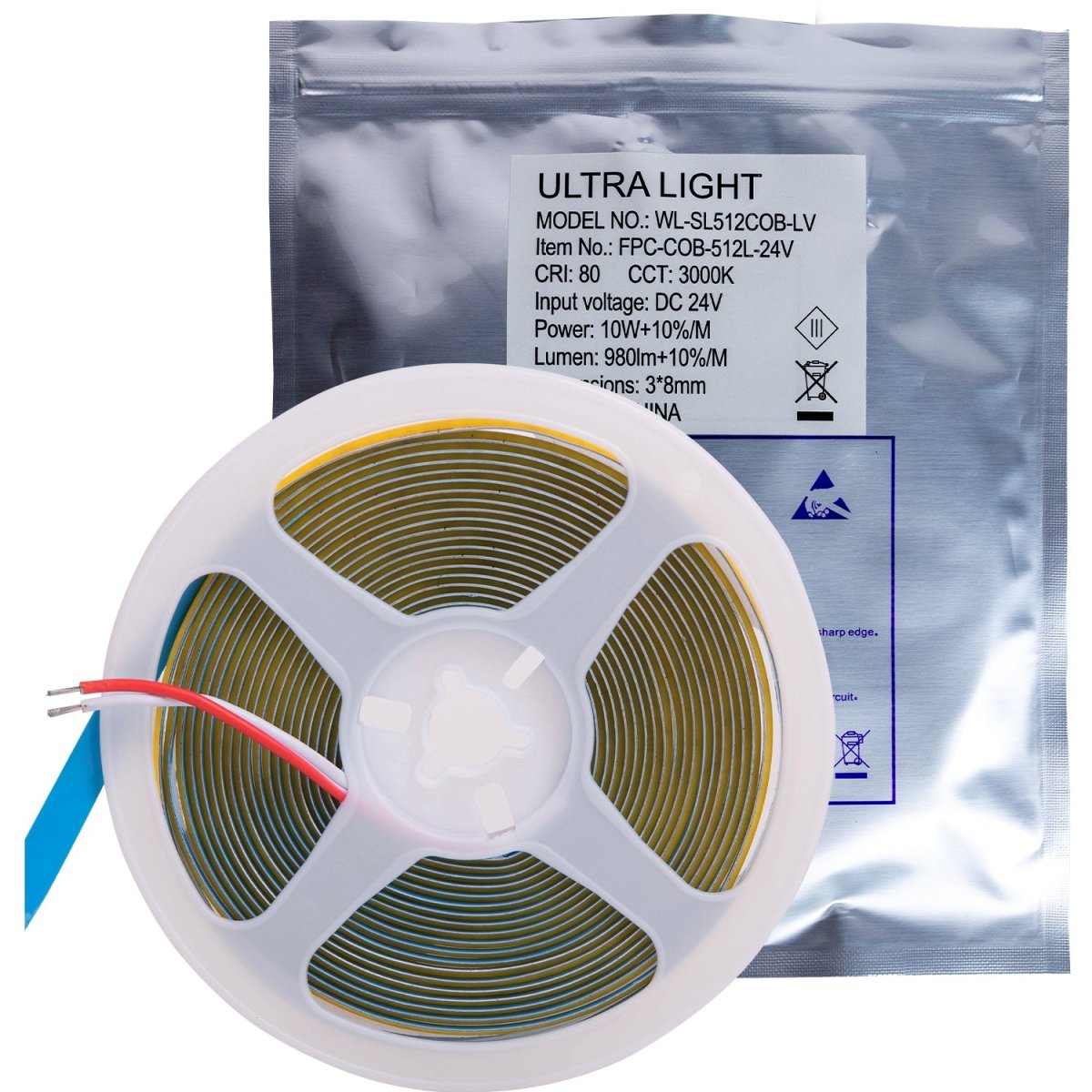 شريط ليد الترالايت 10 واط 5 متر 24 فولت (FPC-COB-512L)