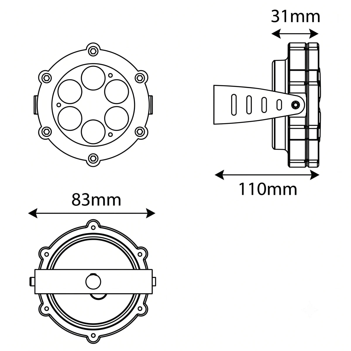 Ultralight LED Underwater Light 12W IP68 (BR7817)