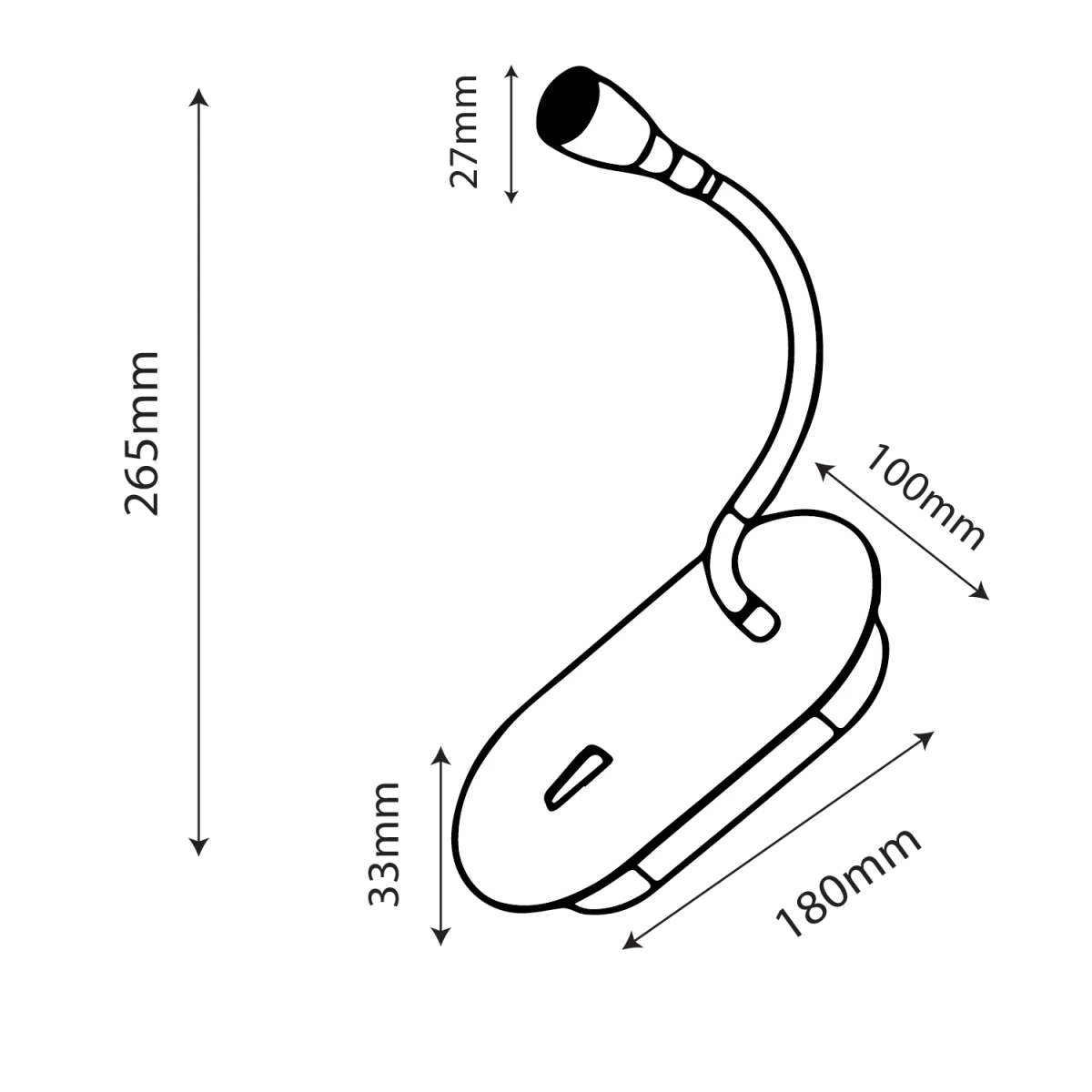 Ultralight LED Wall Light 3W (BR2322) - Bedside Wall Lamp with Flexible Arm