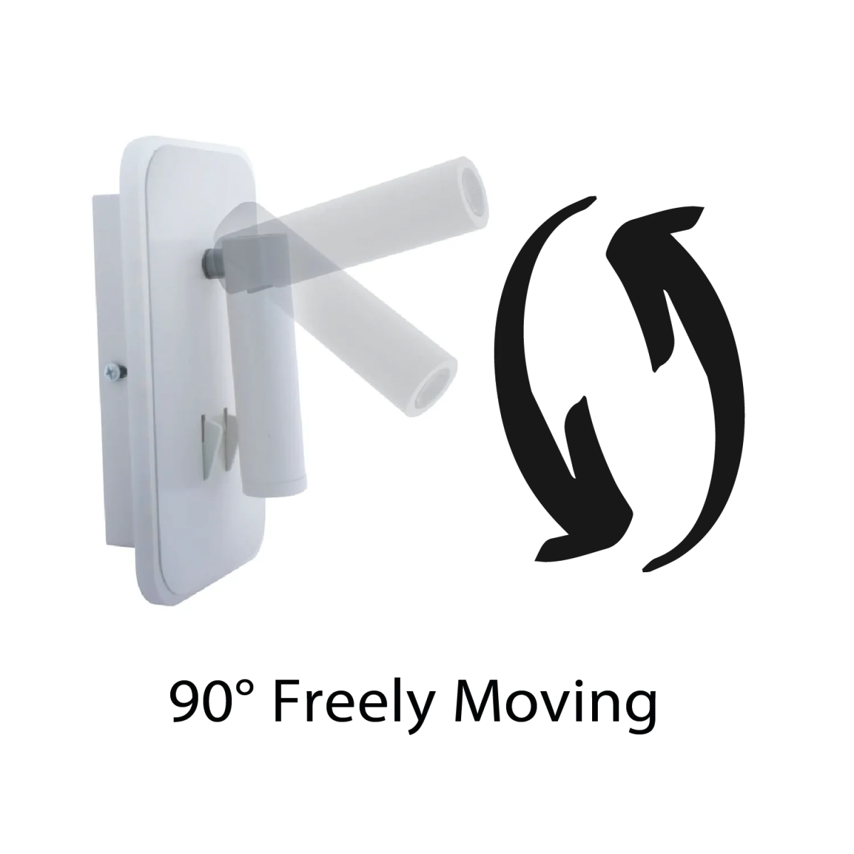 Black wall-mounted light fixture on a white background