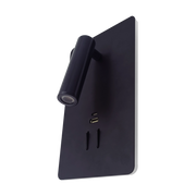 Black electronic device with a handle on a white background