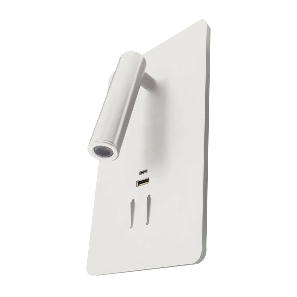 White electronic device with a small screen and buttons on a white background