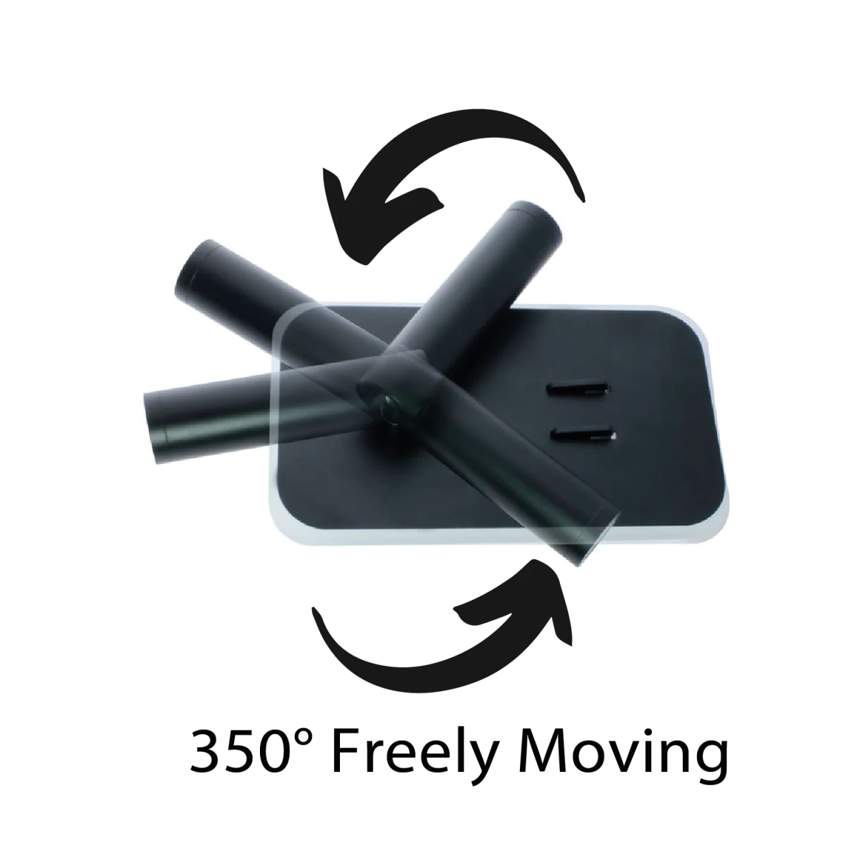 Black wall-mounted light fixture on a white background