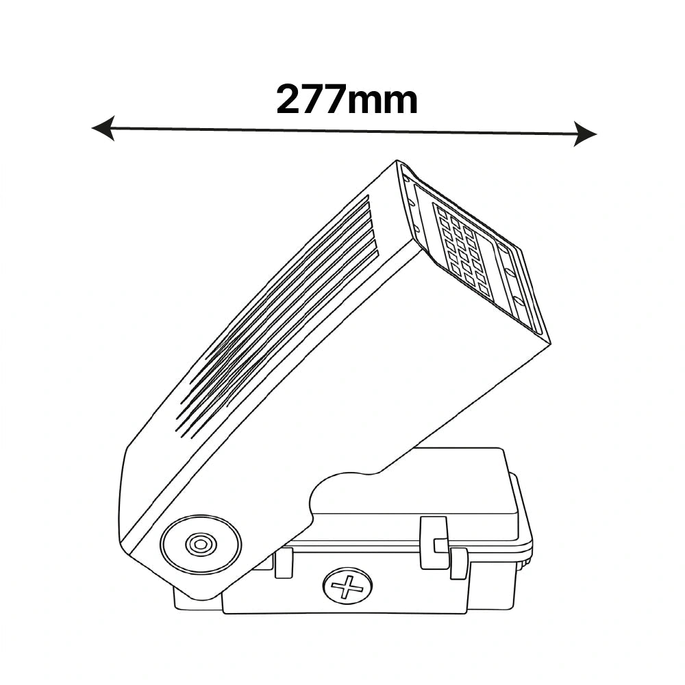 It features a 0°–90° adjustable joint , IP65 protection ,  Long lifespan up to 50,000 hours with a 5-year warranty.