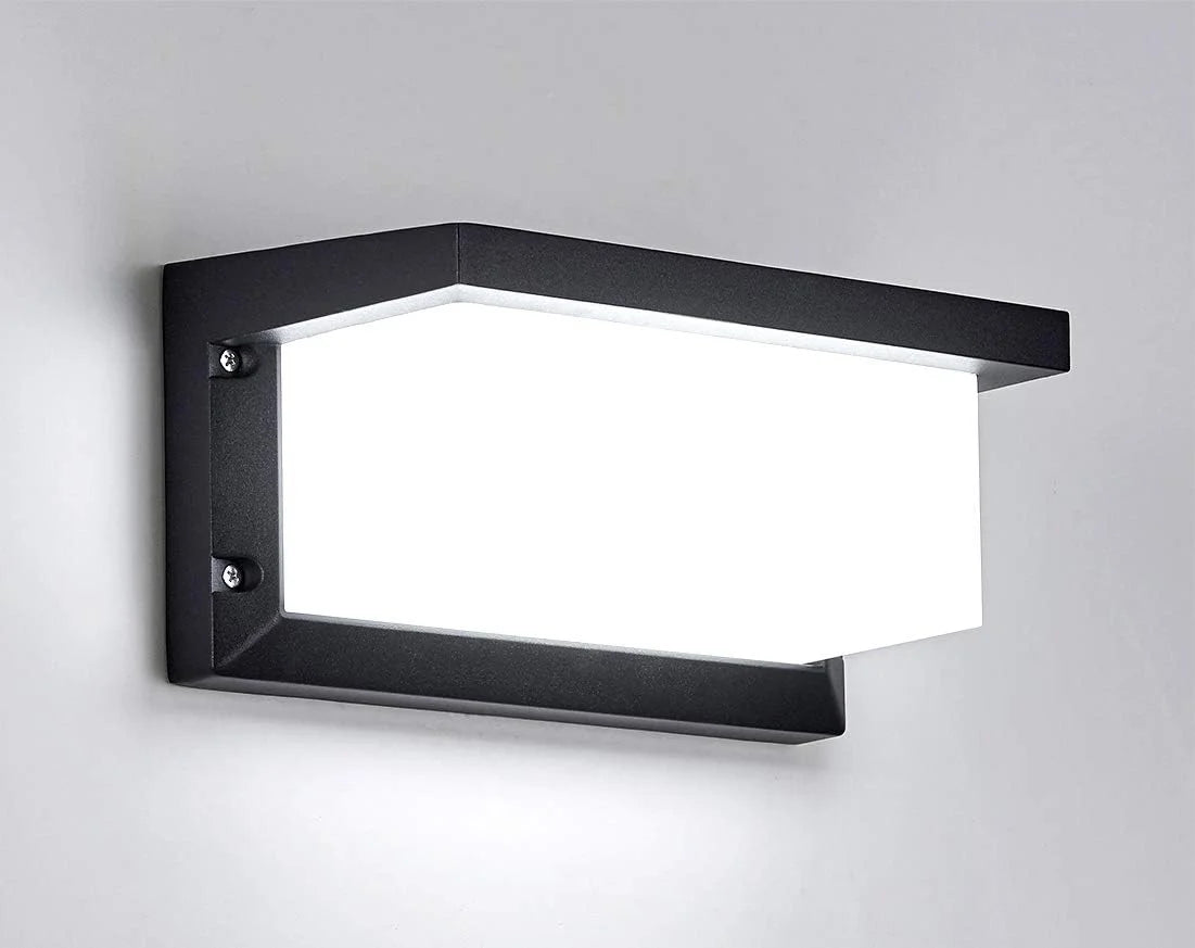 Ultralight LED Wall Sconce (BD3112) with modern rectangular design, soft white light, and black frame for indoor or outdoor use.