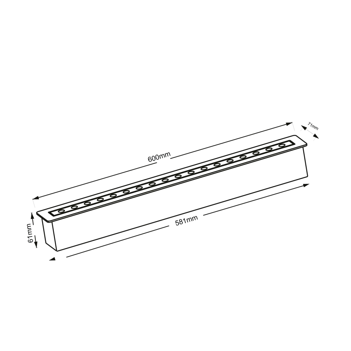 مسطرة ليد دفن خارجي الترالايت IP67 (BD9007)