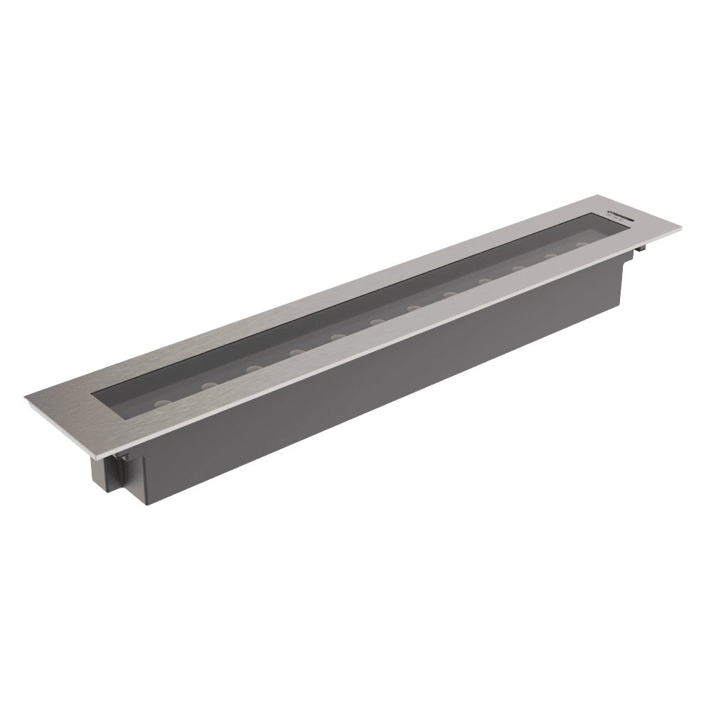 A linear inground LED light with 12W / 18W power and an adjustable Beam Angle 45° , IP67 Waterproof Protection,