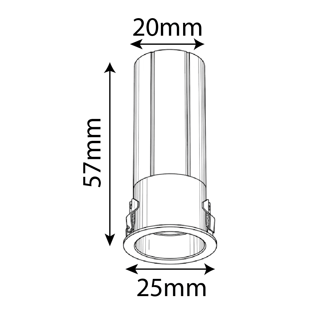 سبوت ليد غاطس صغير 2 سم مضاد للوهج 2.4 واط CRI>90 (HTSD3-F-R20)
