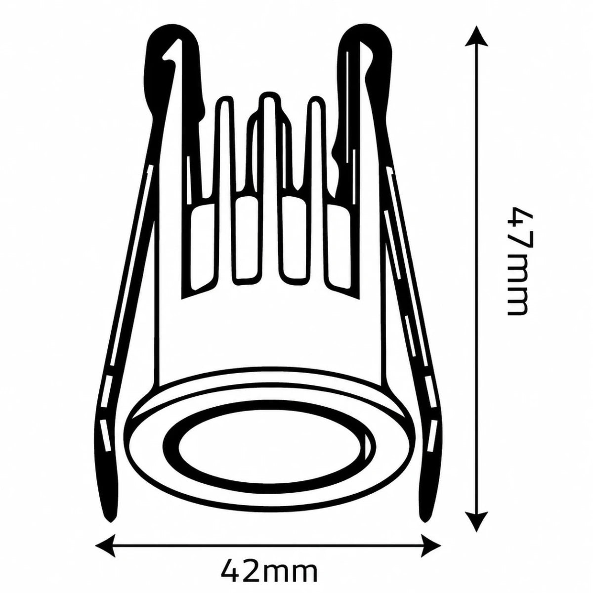 Illustration of a glove with measurement details on a white background